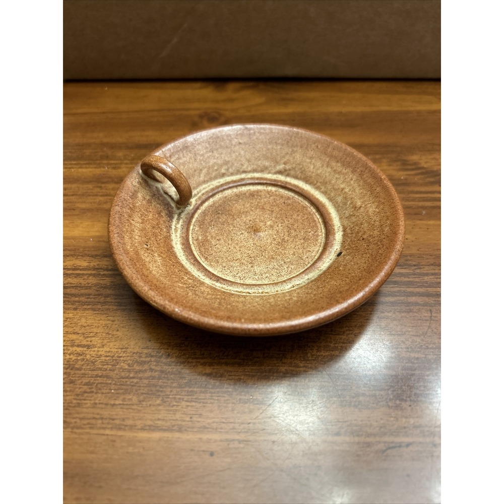 Art Studio Hand Made Pottery Americana Candle Holder With Handle